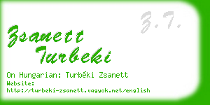 zsanett turbeki business card
